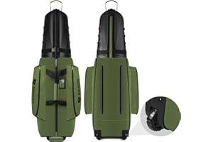 BROTOU Padded Golf Travel Bag with Reinforced Tank Wheels, Heavy Duty Waterproof & Anti-Abrasion Oxford Golf Travel Case, ABS Hard Shell Top Golf Flight Bag for Clubs, Shoes and Accessories