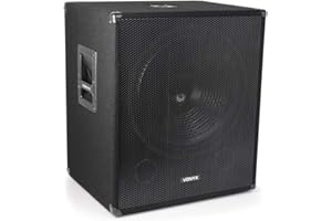 VONYX SWA18 18" Active PA Subwoofer - 1000W DJ Powered Subwoofer Speaker with Low-Pass Filter, Phase Adjustment & Durable Carpeted Bass Bin Cab Design