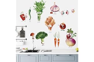 wondever Pegatinas de Pared Cocina Comida Adhesivos Pared Decorativos Verduras y Frutas Vinilos Pared para Cocina Comedor Nevera