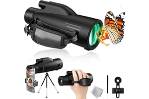 FEELYHEE 12x50 Telescope Monoculaire Puissant, Monoculaire Longue Vue Randonnée Adulte, HD Étanche Bak4 Prisme Monoculaire avec Interface Trépied pour Observation Oiseaux, Chasse