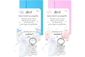DIVINO REGALO Tarjeta rasca ¿Quieres ser mi madrina y padrino? + llavero personalizado | Regalo original para madrina y padrino | 2 pcs + sobres de color | Tarjeta personalizada para anunciar el bautizo del bebé