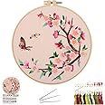 Embroidery Starter Kit with Pattern for Adults, DIY Cross Stitch Kits, Including Plastic Embroidery Hoop, Embroidery Cloth, Instructions, Colored Threads and Needles, Needlepoint Kit for Beginners.