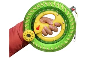 RAINAI Kite Reel Winder, Kite Winder Winding Reel Grip Wheel Handle with 200 Kite Durable String and Lock Function Professional Outdoor Kite Accessories