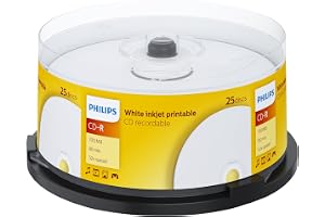 CD-R-skivor utskrivbar (700 MB / 80 minuter, 52x hastighet, 25-pack spindel, vit inkjet-utskrivbar)