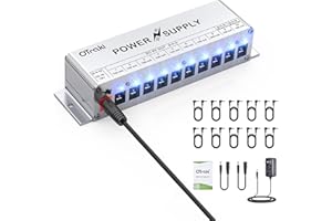 MELARQT otraki Pedal Netzteil – 10 Isolierte DC Ausgang für 9 V/12 V/18 V Gitarre Effekt Pedal, weiß
