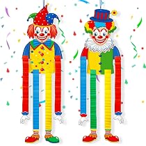 Set Decorazione Carnevale 18 Pezzi – 6 Centrotavola A Nido D'ape Clown 3D E 12 Spirali Appese, Colori Vivaci, Riutilizzabile, Per Feste A Tema Circo