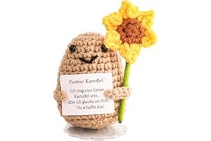 Wobequ Positive Kartoffel Pocket Hug, Kreative Strickwolle Kartoffel Puppe Kleine Glücksbringer, Beste Mutmacher Geschenk für Freundin Frauen Familie Positiver Energiekarte (Beige)