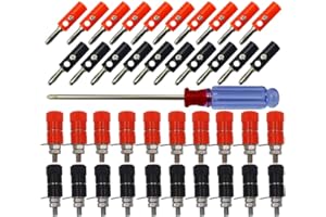 Senven 40pcs connecteur Banane, Adaptateur de Terminal Banane 4mm, connecteur Banane, connecteur Femelle Panneau Banane - Rouge et Noir (20 mâle + 20 Femelle)