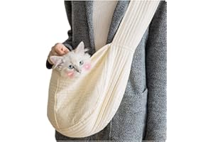IBLUELOVER Sac de Transport pour Chiens Chats Sac à Bandoulière Réglable pour Animal de Compagnie Pochette de Transport Chaton Chiot Portable Sac avec Laisse de Sécurité Intérieure Sac Voyage