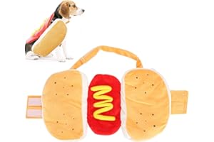 PSSOPP Pet Hot Dog Costume Hamburger Design Vestiti per Cani Outfit Holiday Party Dress Up Dog Hot Dog Cosplay Suit per Puppy Kitten(S)