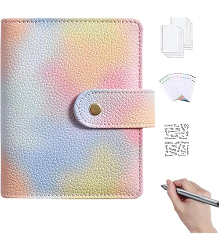XiowDow A7 Binder Portemonnee Roze Mini Budget Planner PU
