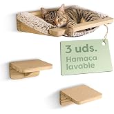 Knupis Wall Shelves for Cats with Hammock &amp; 2 x Ladders &ndash; Solid Pine Wood | Space-saving, stable, solid wood, climbing struct