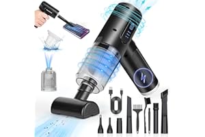 Rawhui Handstaubsauger Akku, 2 in 1 Auto-Staubsauger 6000PA mit Starker Saugkraft und Staubgebläse-Druckluft, Kabelloser Auto-Handstaubsauger, Tragbarer Mini Handsauger für Auto,Haus,Tierhaare