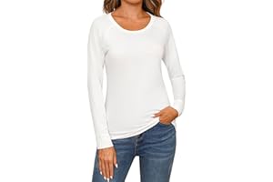 Terecey Camiseta Termica Algodón Mujer Cuello Alto de Manga Larga Camiseta Interior Elastico para Running Esqui Deporte Invierno