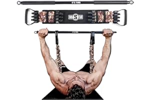 ‎INNSTAR INNSTAR Verstellbares Bankdrück-Band mit Stange, verbesserte Liegestütz-Widerstandsbänder, tragbare Trainingsgeräte für Brustmuskelaufbau, Arm-Expander für Heimtraining, Fitnessstudio, Fitness und Reisen