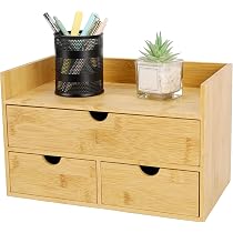 Desktop Drawers Desk Organiser Drawer Bamboo Home Office Desktop Tidy ...