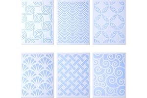 VOKMON Juego de 6 plantillas de dibujo, plantillas geométricas para pared, reutilizables, plantillas de panal de abeja para paredes, suelos, álbumes de recortes, diario, decoración del hogar