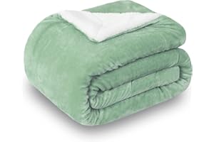 SOCHOW Sherpa Fleece Throw Blanket, Double-Sided Super Soft Luxurious Plush Blanket 127cm×150cm, Celadon