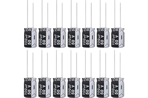 ALLECIN 100uF 50V Kondensatory elektrolityczny 100 uF 50Volt 8x12MM Kondensator elektrolityczne aluminiowy Electrolytic Capacitors (opakowanie 15 sztuk)