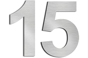 nanlyiau 2pc 3in/7.5cm Numero maison Numéros de maison numero maisonchiffres de boite aux lettres numero maison design en acier inoxydable 304 massif(3in number 15)