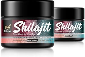 ‎SOLAVICA Shilajit Harz - Original Himalaya Shilajit mit Fulvinsäure und Spurenmineralien, Vegan & Ohne Zusätze (2er Pack)