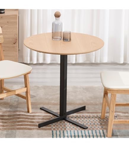 MEUBLES COSY Table de salle à manger ronde moderne, Tables à thé pour salon Cuisine Jardin (Blanc) 80*80*73 cm - Maison
