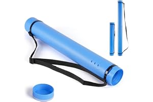 DEWEL Telescopic Poster Roll A0, Transport Roll, Drawing Roll, 63-107 cm, Quiver for Pictures, Posters and Flipchart Paper, Length and Carry Strap Adjustable Plastic Drawings, Pack of 1