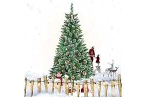 Froadp Sztuczna choinka z PCW, 180 cm, z efektem śniegu (efekt śniegu, 180 cm)