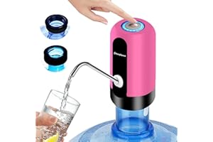 ‎EASY SPEED EASYSPEED Kühler & Wasserspender Für Trinkwasser,Wasserflaschen Pumpe USB Wiederaufladbar,Tragbare Automatische Trinkpumpe,Kommt Mit 2 Adaptern Wasserspender Für Zuhause,Büro,Küche,Camping,Magenta