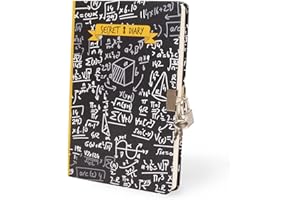 I-TOTAL® - Agenda secreta con candado metálico y dos llaves/Agenda secreta páginas CON PUNTOS (MATH)