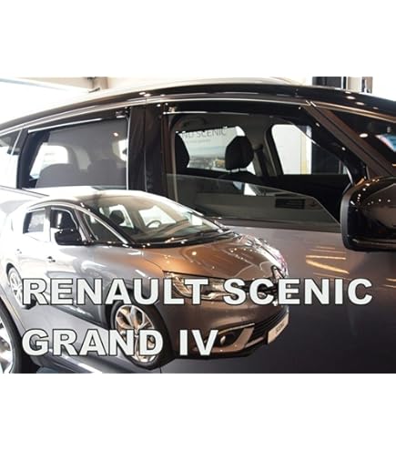 Deflettori Aria Per Renault Scenic 3 - 2 Pezzi Anteriori Antipioggia E Antivento - Tintati Fumé