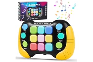 FIYCATPSA 2024 New Light Up Pop It Game,For Boys and Girls toys Ages 5-12,Travel Toys,Puzzle Game Sensory Toys for Kids and Teens,Tap Tap Game Smart Fidget,Christmas Birthday Gifts (Yellow Black)
