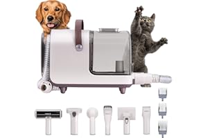 HICHEE Tondeuse Chien 13 kPa 99.97% Aspirateur Poil de Chien avec 6 Outils 2.5L Ultra-Récipient, Tondeuse Professionnelle à cheveux pour animaux, Silencieuse