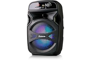 Lauson LLX34 Altavoz Portátil Función de Karaoke | Bluetooth con Lector USB/SD para MP3 | Luces RGB Multicolores | Batería Recargable | Radio Integrada