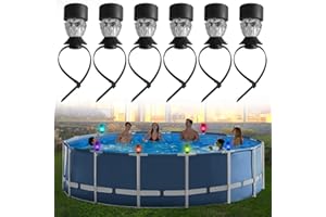 ATMWM 6 Stück Solar Teichbeleuchtung, Pool Beleuchtung, Pool Lichter Unterwasser, Farbe Poolbeleuchtung Solar, für Garten Deko, Treppen, Zaun, Hof,Terrasse (A)