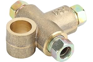 RASTKY Brake line t Piece, 3 Way T-Shape Brake Tee Fitting with 3 Male Nuts Short Union M10 for 3/16in Pipe