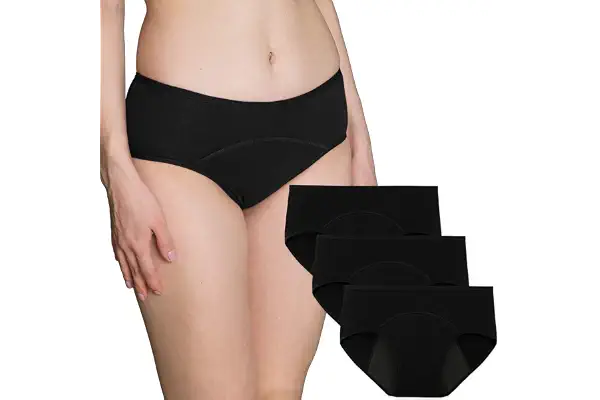 INNERSY Bragas Menstruales Mujer Cintura Baja Braguitas Algodón Ropa Interior de Protección 3 Pack