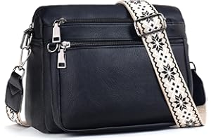 MUIIKOLA Sac à bandoulière pour femme, sac à bandoulière pour femme, sac à bandoulière en cuir, large sangle souple