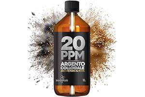 INSTITUT KATHAROS Argento Colloidale Puro 20 PPM | 1000 ml | Argento puro al 99,99% | Ioni d'argento attivi | Per tutta la famiglia | Laboratorio certificato GMP | Soluzione naturale al 100% | SILVERPLUS