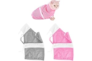 CHROMACRAFT Pack De 2 Bolsas De Lavado para Gatos, Bolsa De Sujeción para Gatos, Bolsa De Contención Ajustable, Accesorios De Aseo para Gatos, Artículos para Mascotas