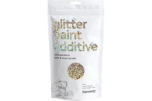 Hemway Oro Plata holográfica del brillo de la pintura aditivo extra gruesos 1/24" 1 mm para emulsión pinturas al agua - Interior y exterior de pared, de madera, mate, brillante - 100 g / 3,5 oz