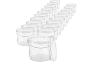 BenBow Seau avec Couvercle 3l Transparent 20x 3 litres - Convient pour Aliments, Stable, étanche à l'air, Anti-Fuite, inodore - Seau en Plastique - Vide