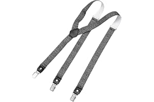 DonDon breda hängslen 2,5 cm - 3 clips med läder i Y-form - elastisk och längdjusterbar i olika designer