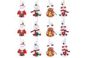 Annhao Portaposate Natalizie, 12 Pezzi Set Portaposate Natalizie da Babbo Natale Tasche Posate per Forchetta Cucchiaio Decorazione della Tavolo di Natale, 4 Stili