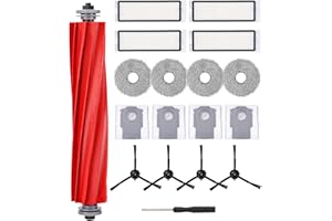 SOBEAU Kit de Recambios para Roborock Q Revo,4 Cepillos Laterales, 4 Filtros, 4 Bolsas de Polvo, 4 Trapos, 1 Cepillo Rodante