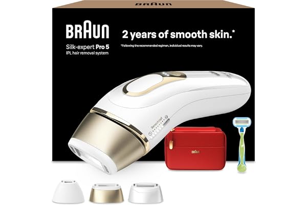 Braun Epilateur Lumiere Pulsee Silk·expert Pro 5 PL5262, Epilation Semi-Définitive, Alternative Au Laser, Résultats En 2 Séances, Rasoir Venus, 3 Têtes Pour Epiler Jambes, Visage, Maillot Et Plus