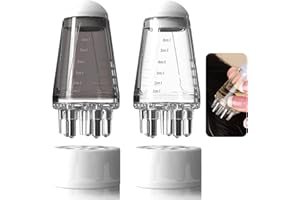 Leogony 2PCS Hair Oil Applicator Bottle and Scalp Massager, Portable Liquid Hair Oil Dispenser, Comb Massage with Roller Ball (White+Gray)