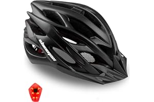 Shinmax Casco de Bicicleta LED Visera Extraíble MTB Ciclismo Montaña Ultraligero Ajustable 57-62cm