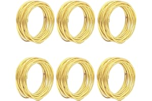 YDHfdc Serviettenringe Gold 6 Pcs Hollow Out Metal Serviettenringe Rund Universal Serviettenschnallen der Sich für Hochzeitsbankette, Partys und Hotel Tischdekorationen Eignet