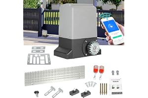 Jaxguom Skjutportsdrift 550 W, garageportsdrift upp till 1 200 kg, skjutdörrsdrivningsset med fjärrkontroller och WLAN-funktion, automatisk vingportsdrivning, grind, vattentät